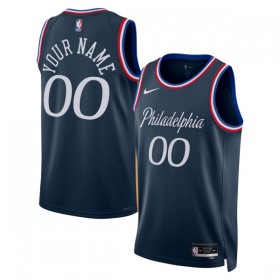 NBA Mænd Trøje Philadelphia 76ers Custom 2025-26 Nike City Edition Navy Swingman